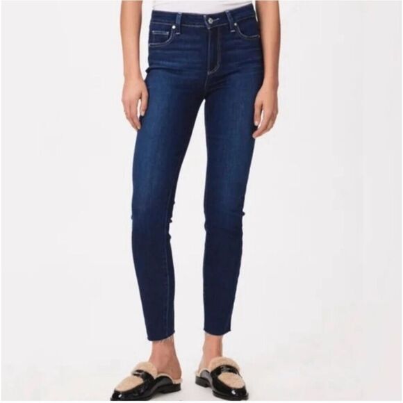 PAIGE Dark Wash Hoxton Ankle Soft Stretch Jeans Size 29 - Picture 1 of 5